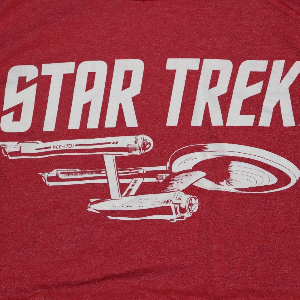 Star Trek ship Scifi Space Nerd Red Shirt Small
